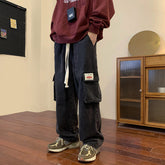 Men Jeans Black Working Wear Jeans Men's Autumn Wide-Leg Straight Pants